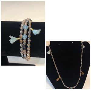 Handmade beaded necklet (necklace + bracelet)